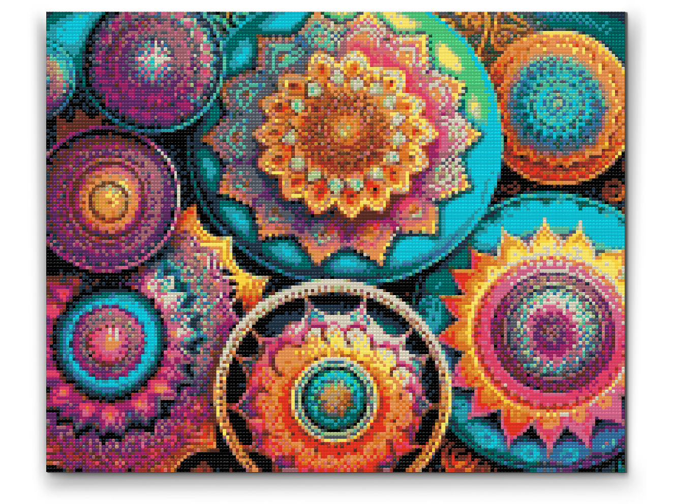 Diamantové malování - Floral Mandala pattern